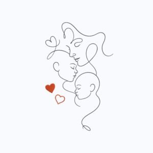 A Mother Of Two Machine Embroidery Design, Motherhood Outline Embroidery File
