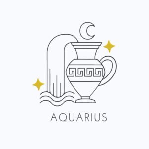 Aquarius Zodiac Machine Embroidery Design, Horoscope Sign Embroidery File
