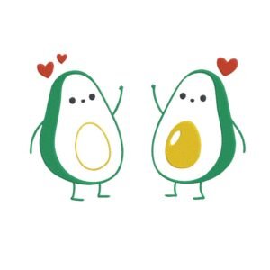 Avocado Couple Machine Embroidery Design, Beautiful And Simple Kitchen Embroidery File
