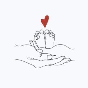 Linear Baby Feet In Hands Machine Embroidery Design, Kids Embroidery File