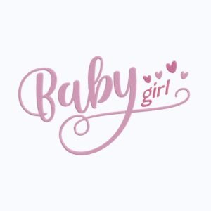 Baby Girl With Hearts Machine Embroidery Design, Kids Embroidery File
