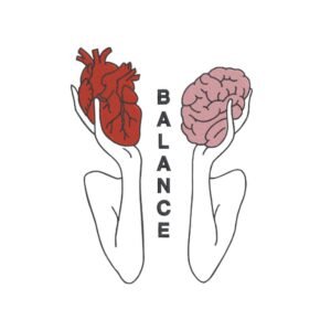 Balance Heart And Brain Machine Embroidery Design, Boho Spiritual Title Embroidery File