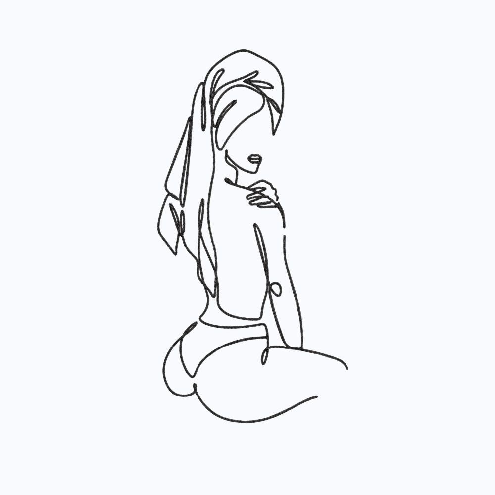 Bathroom Woman Machine Embroidery Design, Female Embroidery File