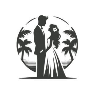 Beach Wedding Machine Embroidery Design, Marriage Embroidery File