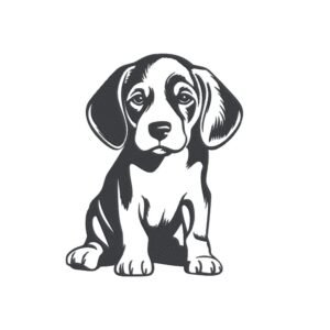 Beagle Puppy Machine Embroidery Design, Dog Breed Embroidery File