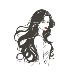 Beautiful Woman With Long Hair Machine Embroidery Design, Female Embroidery File