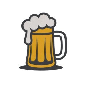 Beer Glass Machine Embroidery Design, Beautiful And Simple Kitchen Embroidery File