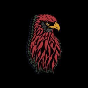 Red Bird In The Dark Machine Embroidery Design, Birds Embroidery File