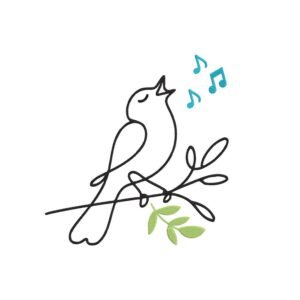 Singing Bird Machine Embroidery Design, Birds Outline Embroidery File