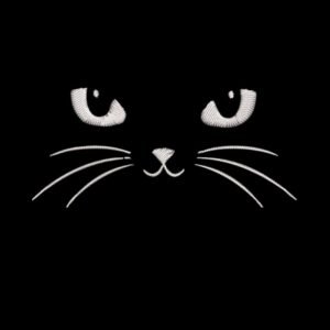 Mystical Black Cat Machine Embroidery Design, Kitten Embroidery File