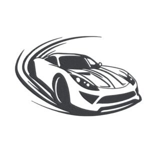 Black Sport Car Machine Embroidery Design, Hobby and Activity for Men Embroidery File
