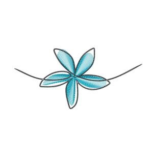 Blue Spiral Flower Machine Embroidery Design, Floral Embroidery File
