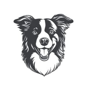 Border Collie Dog Machine Embroidery Design, Puppy Breed Embroidery File