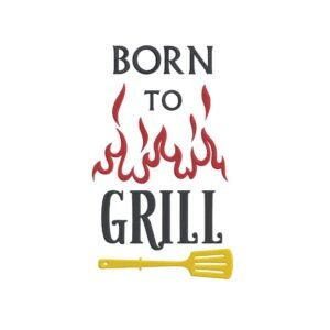 Born To Grill Machine Embroidery Design, Beautiful And Simple Kitchen Embroidery File