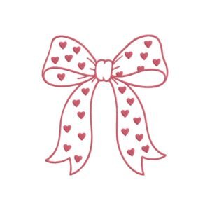 Bow With Hearts Machine Embroidery Design, Beautiful Artistic Embroidery File