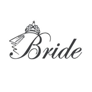 Bride Title With Tiara Machine Embroidery Design, Wedding Marriage Embroidery File