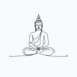 Meditating Linear Buddha Machine Embroidery Design, Boho Spiritual Embroidery File