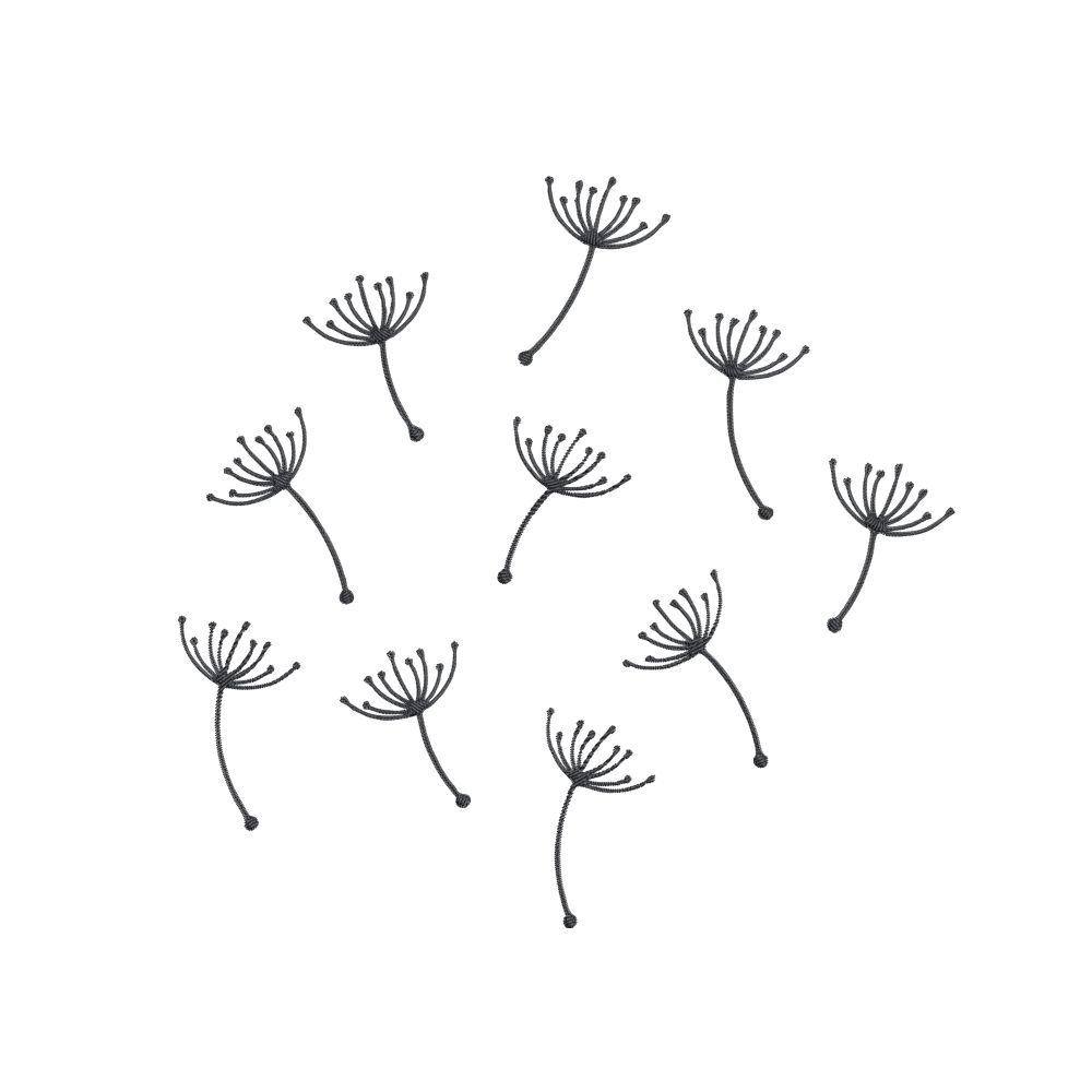Bunch Of Dandelions Machine Embroidery Design, Flower Embroidery File