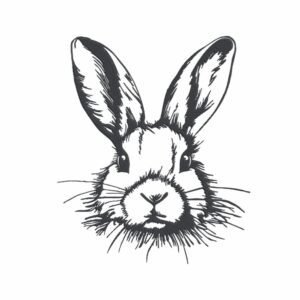 Vintage Bunny Machine Embroidery Design, Rabbit Animal Embroidery File