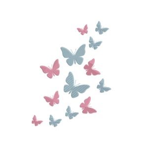 Butterfly Crowd Machine Embroidery Design, Butterflies Embroidery File