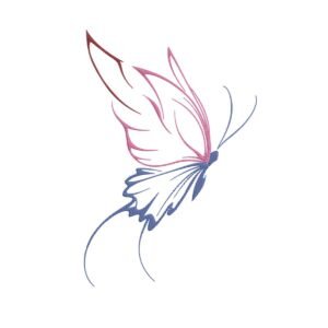 Multicolor Butterfly Machine Embroidery Design, Butterflies Outline Embroidery File