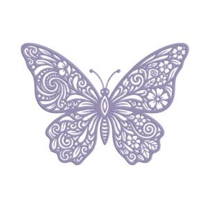 Ornamental Butterfly Machine Embroidery Design, Butterflies Lilac Embroidery File