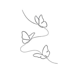Butterfly Swirl Line Machine Embroidery Design, Butterflies Embroidery File
