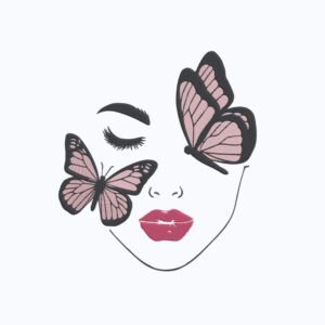 Butterfly Woman Machine Embroidery Design, Female Embroidery File