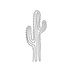 Cactus Outline Machine Embroidery Design, Flower Embroidery File