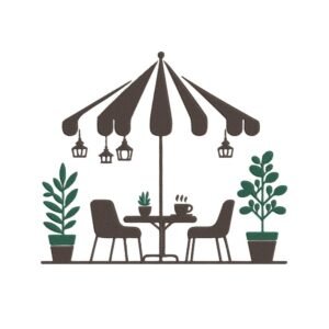 Cafe Terrace Machine Embroidery Design, Hobby and Activity for All Embroidery File