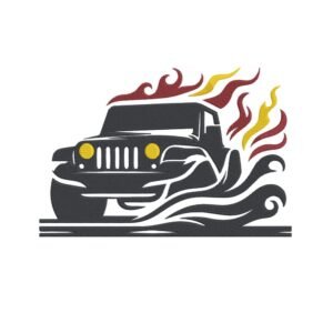 Fire Car Machine Embroidery Design, Hobby and Activity for Men Embroidery File