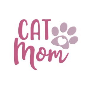 Cat Mom Paw Machine Embroidery Design, Kitten Title Embroidery File