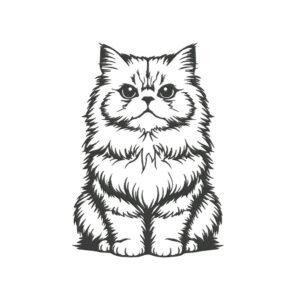 Persian Cat Machine Embroidery Design, Kitten Embroidery File