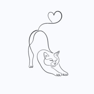 Cat Stretching Machine Embroidery Design, Kitten Outline Embroidery File