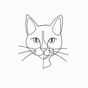 Linear Cat Face Machine Embroidery Design, Kitten Outline Embroidery File