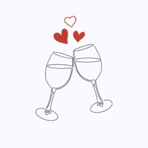 Cheers Glass Cups Outline Machine Embroidery Design, Minimalist Kitchen Line Art Embroidery File