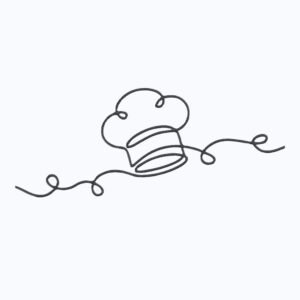 Linear Chef Hat Outline Machine Embroidery Design, Minimalist Kitchen Line Art Embroidery File