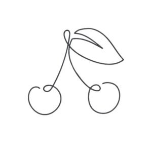 Cherries Outline Machine Embroidery Design, Minimalist Kitchen Line Art Embroidery File