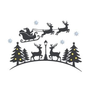 Christmas Card Machine Embroidery Design, Holiday Winter Season Embroidery File