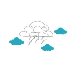 Cloud And Lightning Machine Embroidery Design, Nature Embroidery File