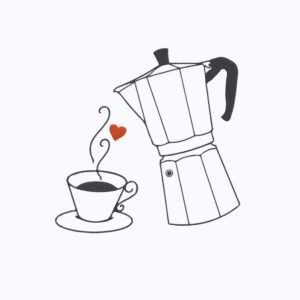 Coffee Pot Outline Machine Embroidery Design, Minimalist Kitchen Line Art Embroidery File