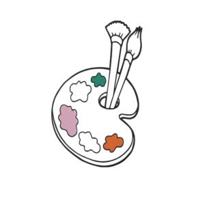 Color Palette Outline Machine Embroidery Design, Hobby and Activity for All Embroidery File