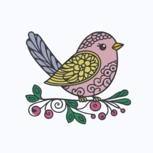 Colorful Bird Machine Embroidery Design, Birds Embroidery File