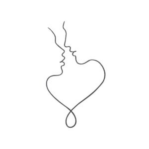 Couple Abstract Line Art Machine Embroidery Design, Love Outline Embroidery File