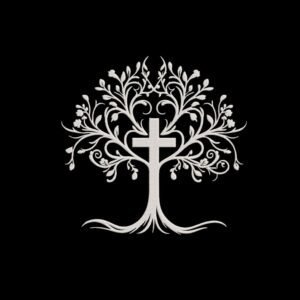 Cross Tree Machine Embroidery Design, Spiritual Religious Embroidery File
