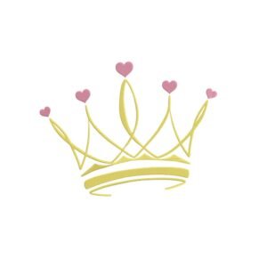 Crown With Hearts Machine Embroidery Design, Beautiful Artistic Embroidery File