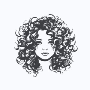 Curly Hair Lady Machine Embroidery Design, Woman Female Embroidery File
