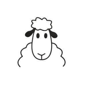 Cute Sheep Outline Machine Embroidery Design, Minimalist Animal Embroidery File