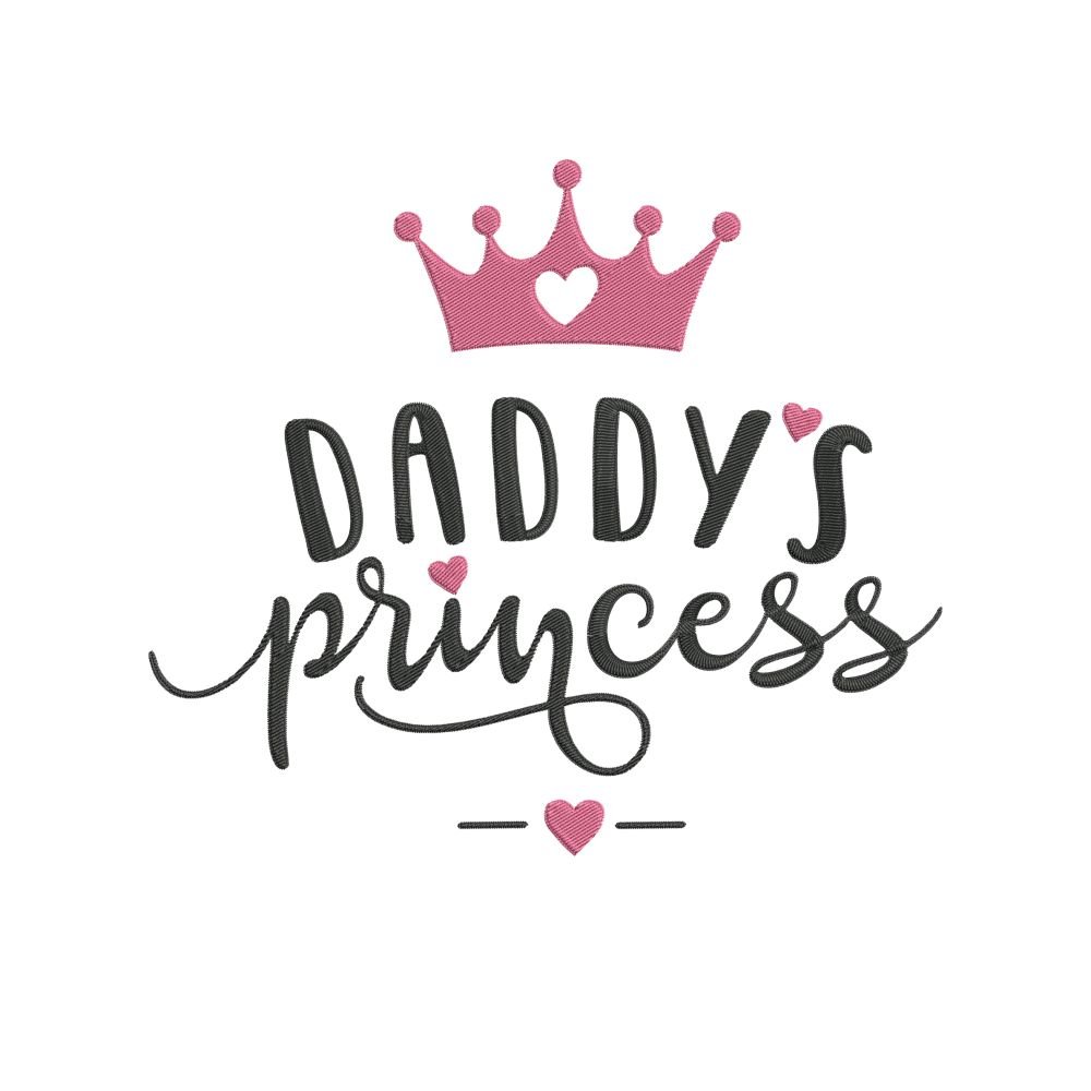 Daddys Princess Crown Machine Embroidery Design, Kids Embroidery File