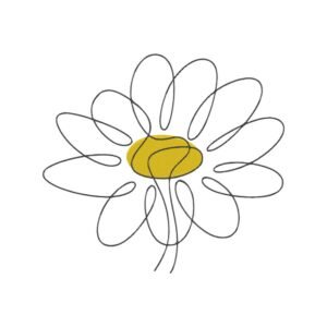 Minimalist Daisy Flower Machine Embroidery Design, Floral Embroidery File